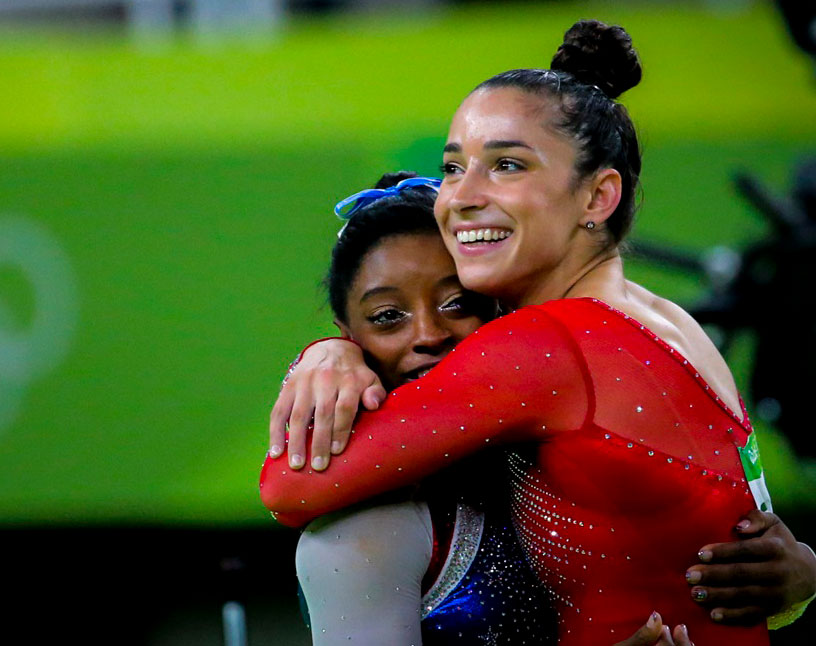 Simone Biles and Alexandra Raisman, USA Olympics 2016