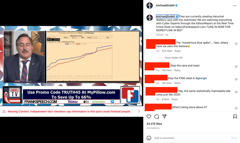 post containing election misinfo