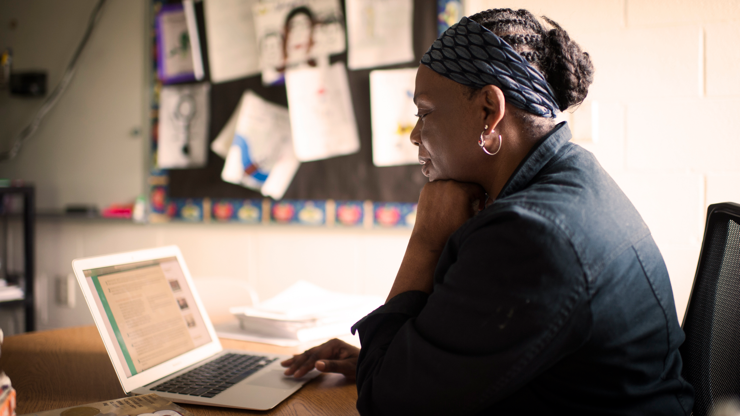 African American Female in Front of a Laptop