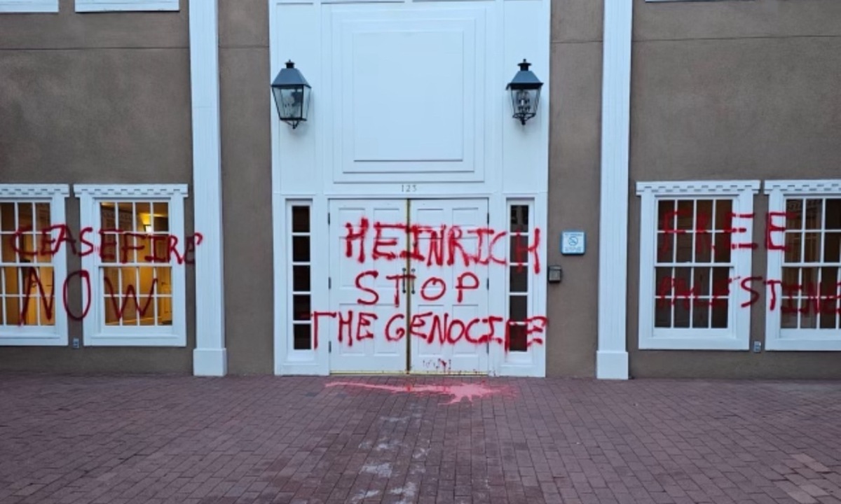 U.S. Sen Heinrich's Santa Fe office was vandalized with anti-Israel graffiti