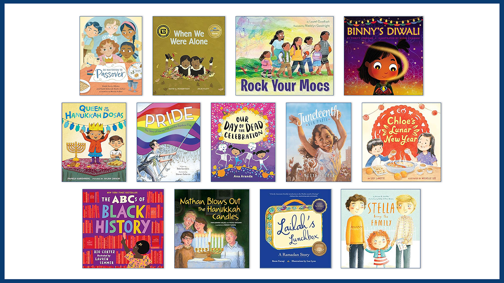 Collage of children and young adult books on holidays and observances