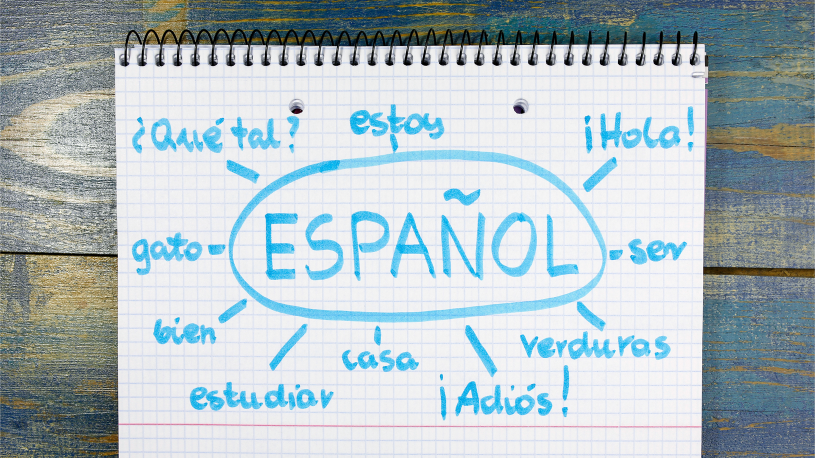 Word web concept of learning Spanish