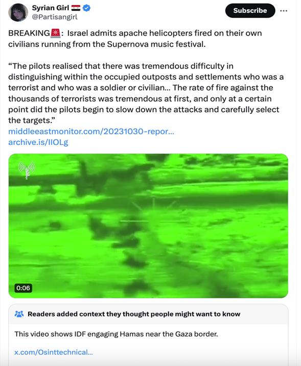 Anti-Zionist influencer “Syrian Girl” shares conspiracy theory about “Apache helicopters.