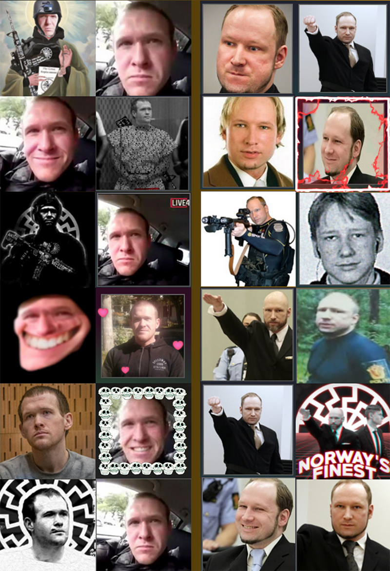 Examples of Steam user avatars depicting Tarrant (left) and Breivik (right).