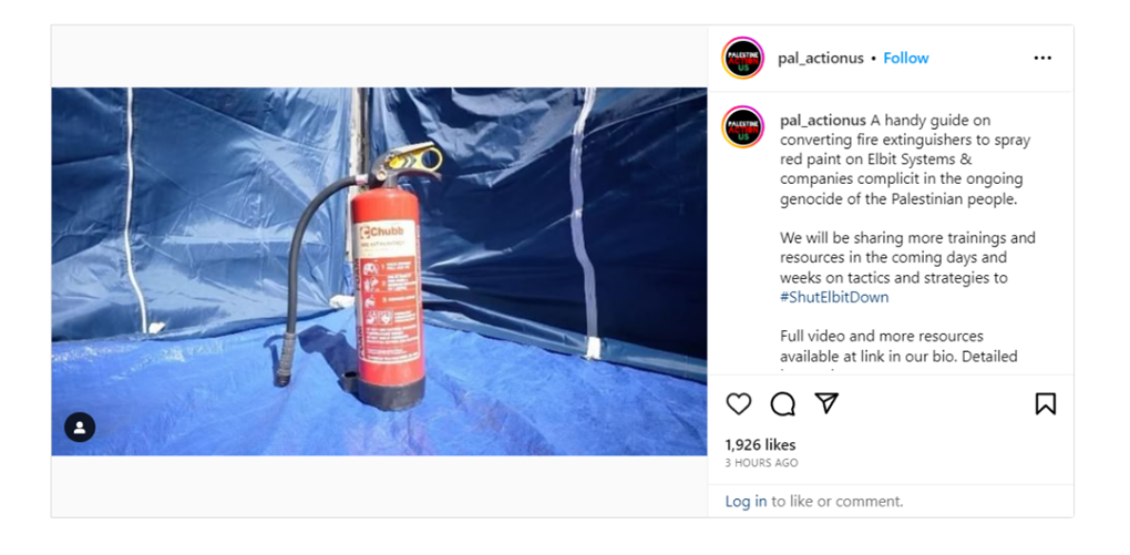 A screenshot from a Unity of Fields post on Instagram sharing a guide on converting a fire extinguisher into a spray-painting device.