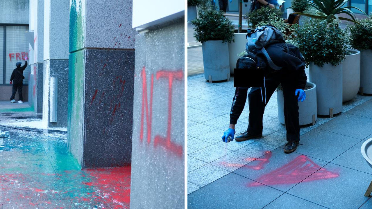 Unity of Fields shares an “anonymous” photo submission of vandals spray-painting Google offices in San Francisco on the first anniversary of the October 7, 2023 attack