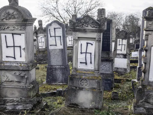 A Jewish cemetery in France was vandalized with swastikas