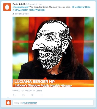 Twitter Troll harassing Berger