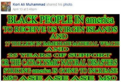 Kori Ali Muhammad Facebook Shared Prophecy