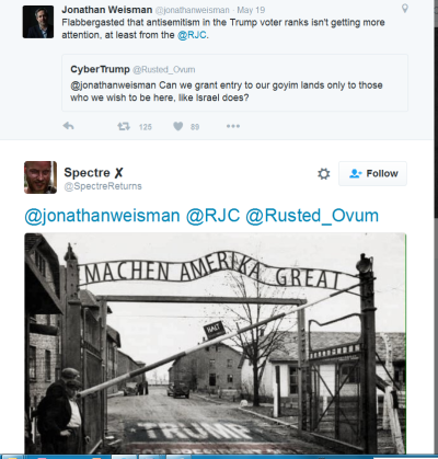 jonathan weisman tweet auschwitz